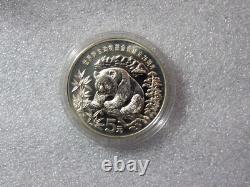 1986 Chine Panda Géant 5 Yuan Argent Non Circulé avec Boîte Encapsulée