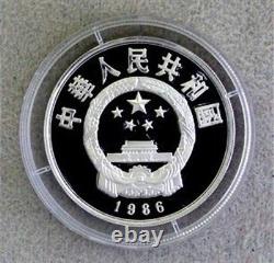 1986 Chine argent 5 yuans Fonds mondial pour la nature WWF panda preuve dans son support avec certificat d’authenticité