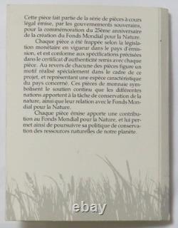 1986 Chine argent 5 yuans Fonds mondial pour la nature WWF panda preuve dans son support avec certificat d’authenticité