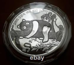 1987 VRAIE pièce en argent Proof de 5 oz Panda de Chine 50 Yuan HAUT GRADÉ