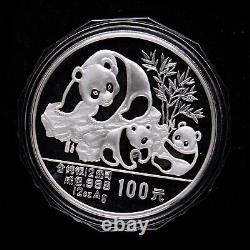 1989 Chine 100 Yuan 12 oz Panda pièce d'argent