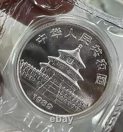 1989 Chine 1 once panda pièce d'argent 10Yuan, Chine panda pièce commémorative en argent