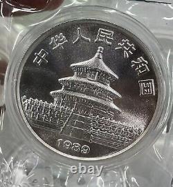 1989 Chine 1 once panda pièce d'argent 10Yuan, Chine panda pièce commémorative en argent