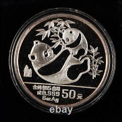 1989 Chine 50 Yuan 5 oz Panda pièce d'argent