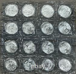 1989 Chine Panda argenté 10 Yuan 1oz. 999 Argent Fin Ronde en Double Sceau OGP