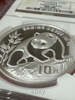 1990 Chine 10 YN Panda en argent 1 oz NGC MS 68 Vérifié par Sigma Metalyics Rare