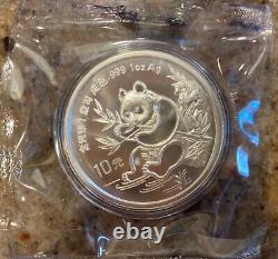 1991 1oz 10 Yuan Chine Panda en argent (petite date) BE