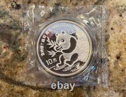 1991 1oz 10 Yuan Chine Pièce d'argent Panda Proof
