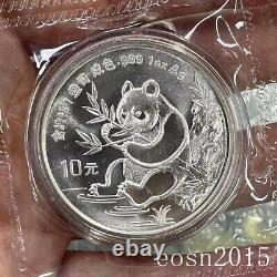 1991 Chine 1 once panda pièce d'argent 10 Yuan, sans boîte ni COA.