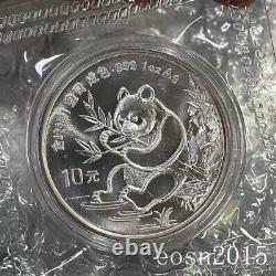 1991 Chine 1 once panda pièce d'argent 10 Yuan, sans boîte ni COA.