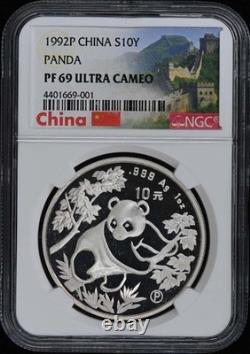 1992p Chine Panda S10y Ngc Pr69dcam