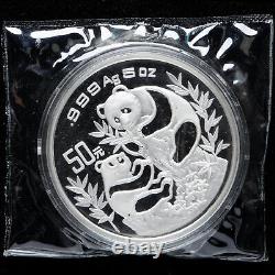 1993 Chine 5 oz 50 Yuan Panda Pièce d'argent