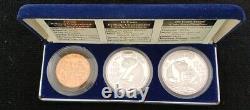 1993 Chine Panda Argent (2) 1oz 10 Yuan & 5 Yuan Cuivre Épreuve/Monnaie Lot 3 Pièces