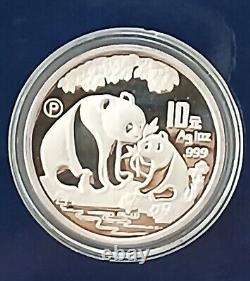 1993 Chine Panda Épreuve 1oz. 999 Pièce en argent Mintage bas 20 000