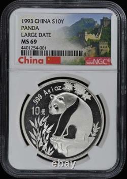 1993 Chine Panda S10y Ngc Ms69