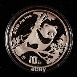 1994 Chine 10 Yuan 1 once Preuve Panda Pièce en Argent