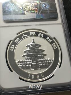 1995 Chine, 10 Yuan. 999ag Panda, NGC Noté PF-68 Ultra Cameo #4828889-009