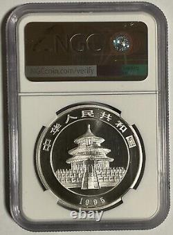 1995 Chine 1 oz Pièce d'argent Panda NGC MS69 (Petite brindille Petite date, Micro date)