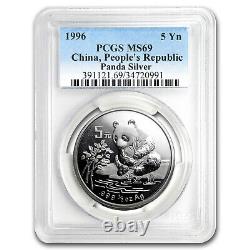 1996 Chine 1/2 oz Panda en argent MS-69 PCGS SKU#61061
