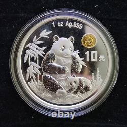 1996 Chine Beijing Exposition Internationale de la Monnaie 10 Yuan 1 oz Pièce d'argent Panda