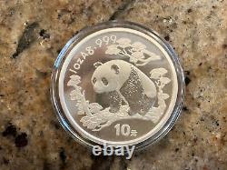 1997 1oz 10 Yuan Pièce d'argent Panda chinois BU Grande date