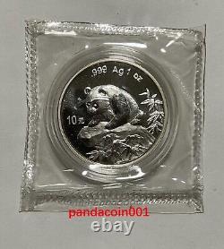 1999 Chine 10 YUAN Pièce d'argent Panda 1 Once Ag. 999