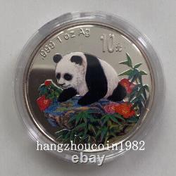 1999 Pièce en argent Chine Panda 10YUAN 1oz Pièce en argent Panda Colorée 1999