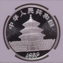 1Pcs NGC MS69 1989 Chine 10 Yuan Panda Pièce d'argent 1 Oz Pièce d'argent Panda