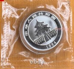 1 pièce de monnaie en argent Panda de Chine 1994, pièce de 10 Yuan, 1 OZ Ag