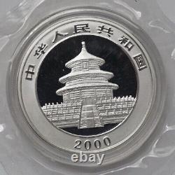 2000 Chine 10yuan Panda Coin Chine 2000 Panda Argent Pièce 1oz Avec Boîte