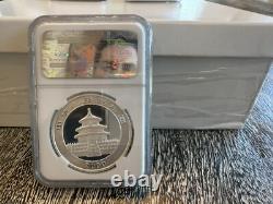 2000 MONNAIE EN ARGENT PANDA 1 oz 10 YUAN RINGE GIVRÉE NBC 69 PIÈCE BELLE