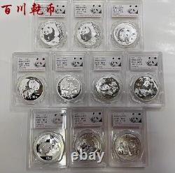 2001-2010 Chine 10YUAN Panda Pièces d'argent (1oz) 10PCS, sans COA, pièce de panda