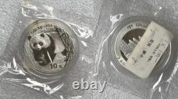 2001 Chine 1oz pièce en argent panda 10 Yuan, édition Large D, avec étiquette originale