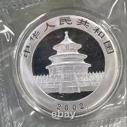 2002 Chine 1oz pièce en argent panda 10 Yuan, encapsulation de monnaie