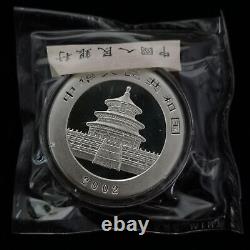 2002 Chine Panda 10 Yuan 1 oz Ag. 999 Pièce d'argent Panda