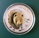 2003 Pièce De Monnaie Panda Chine En Argent 1 Oz 0,999 Dans Un étui En Plastique Gilt Gilded