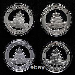 2004-2014 Chine Quatre Grandes Banques ICBC, ABC, CCB, BOC 10 Yuan 1 oz Pièce d'Argent Panda