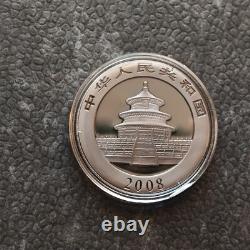 2008 1OZ 10 Yuan Argent Panda Chine Empire Noir 24kt Or Épreuve UNIQUEMENT 1000 #182