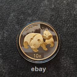 2008 1OZ 10 Yuan Argent Panda Chine Empire Noir 24kt Or PROOF SEULEMENT 1000 #148