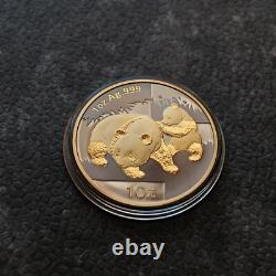 2008 1OZ 10 Yuan Argent Panda Chine Empire Noir 24kt Or PROOF SEULEMENT 1000 #148