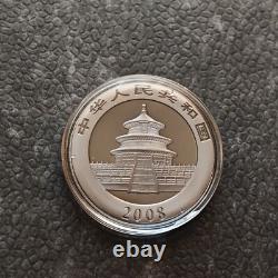 2008 1OZ 10 Yuan Argent Panda Chine Empire Noir 24kt Or PROOF SEULEMENT 1000 #148