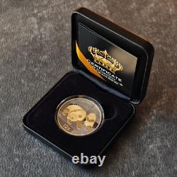 2008 1OZ 10 Yuan Argent Panda Chine Empire Noir 24kt Or PROOF SEULEMENT 1000 #182