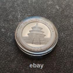 2008 1OZ 10 Yuan Argent Panda Chine Empire Noir 24kt Or PROOF SEULEMENT 1000 #182