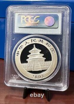 2008 PCGS MS70 1 OZ Panda en Argent Chinois Faible Population RARE