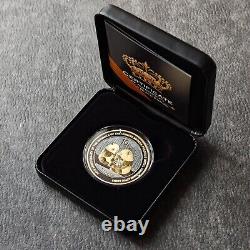 2009 1OZ 10Yuan Argent Panda Chine Empire Noir en Or 24kt NEUF SEULEMENT 500 #56