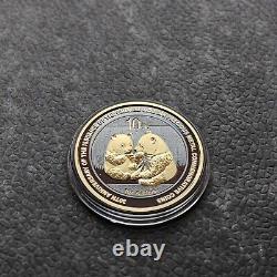 2009 1OZ 10Yuan Argent Panda Chine Empire Noir en Or 24kt NEUF SEULEMENT 500 #56