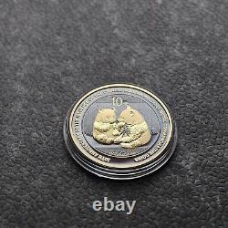 2009 1OZ 10Yuan Argent Panda Chine Empire Noir en Or 24kt NEUF SEULEMENT 500 #56