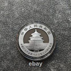 2009 1OZ 10Yuan Argent Panda Chine Empire Noir en Or 24kt NEUF SEULEMENT 500 #56