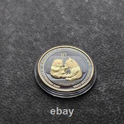 2009 1OZ 10 Yuan Argent Panda Chine Empire Noir 24kt Or ÉPREUVE UNIQUEMENT 1000 #91