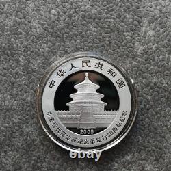 2009 1OZ 10 Yuan Argent Panda Chine Empire Noir 24kt Or PROOF SEULEMENT 1000 #91